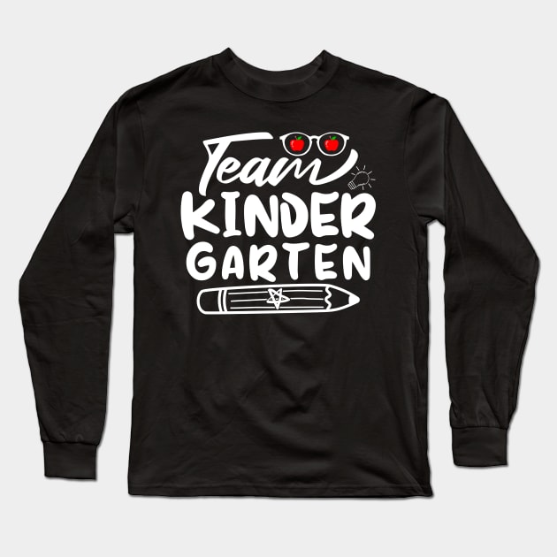 Team Kindergarten Boys Teacher Back To School Kinder Crew T-Shirt Long Sleeve T-Shirt by drag is art